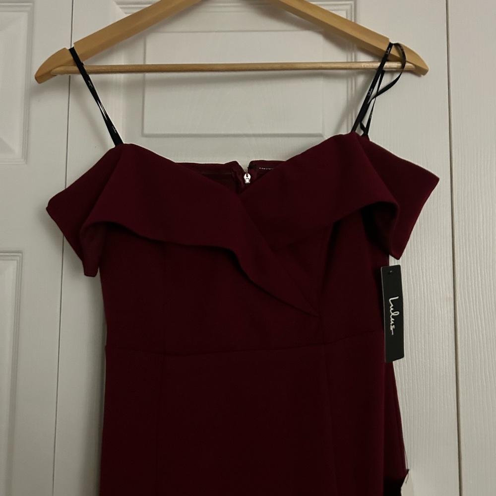 Lulu's Deep Red Strapless Dress